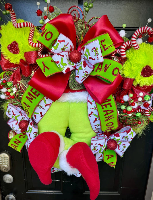 Grinch Feet Christmas Wreath