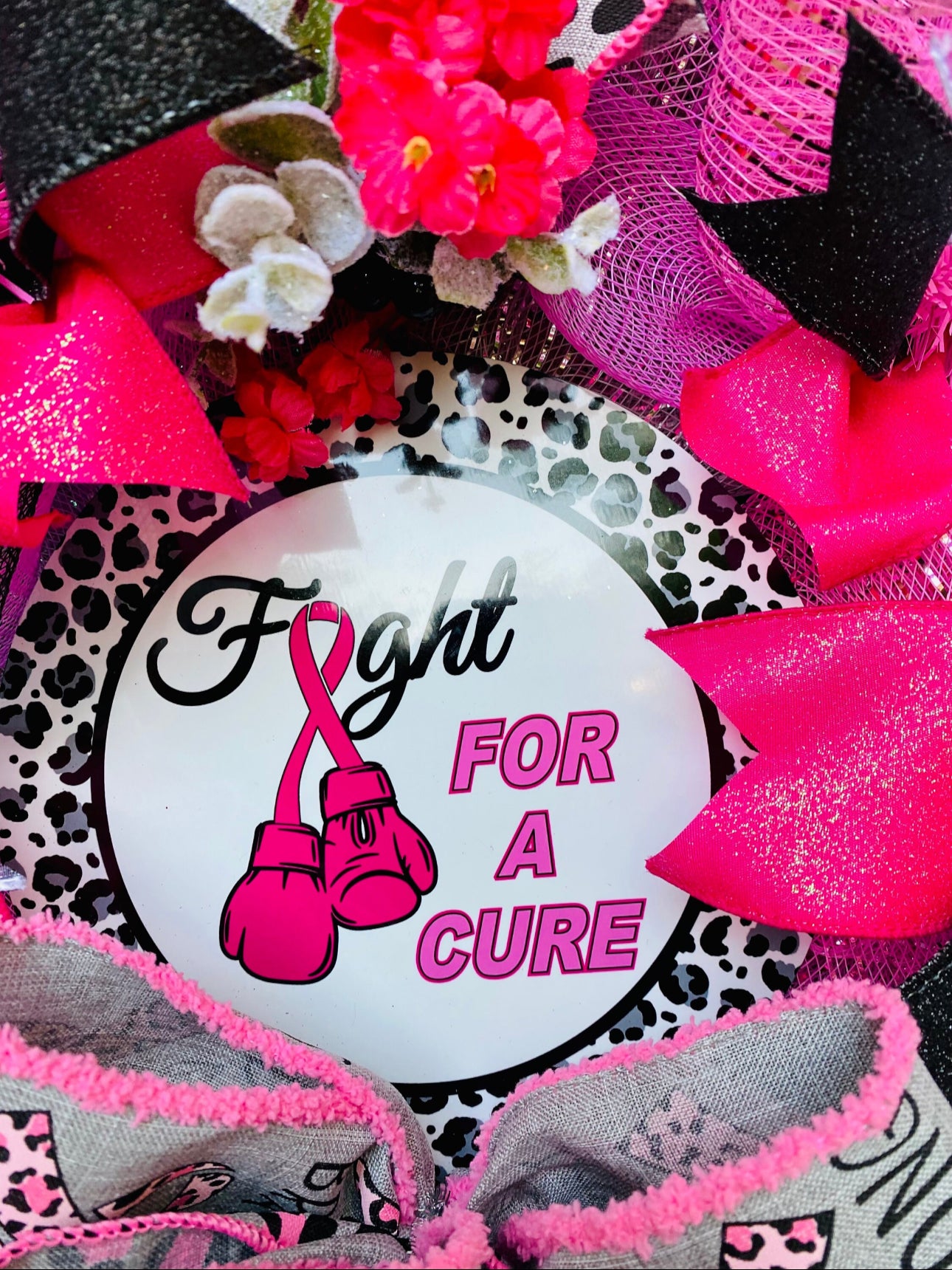 Fight For The Cure Breast Cancer Awareness Wreath