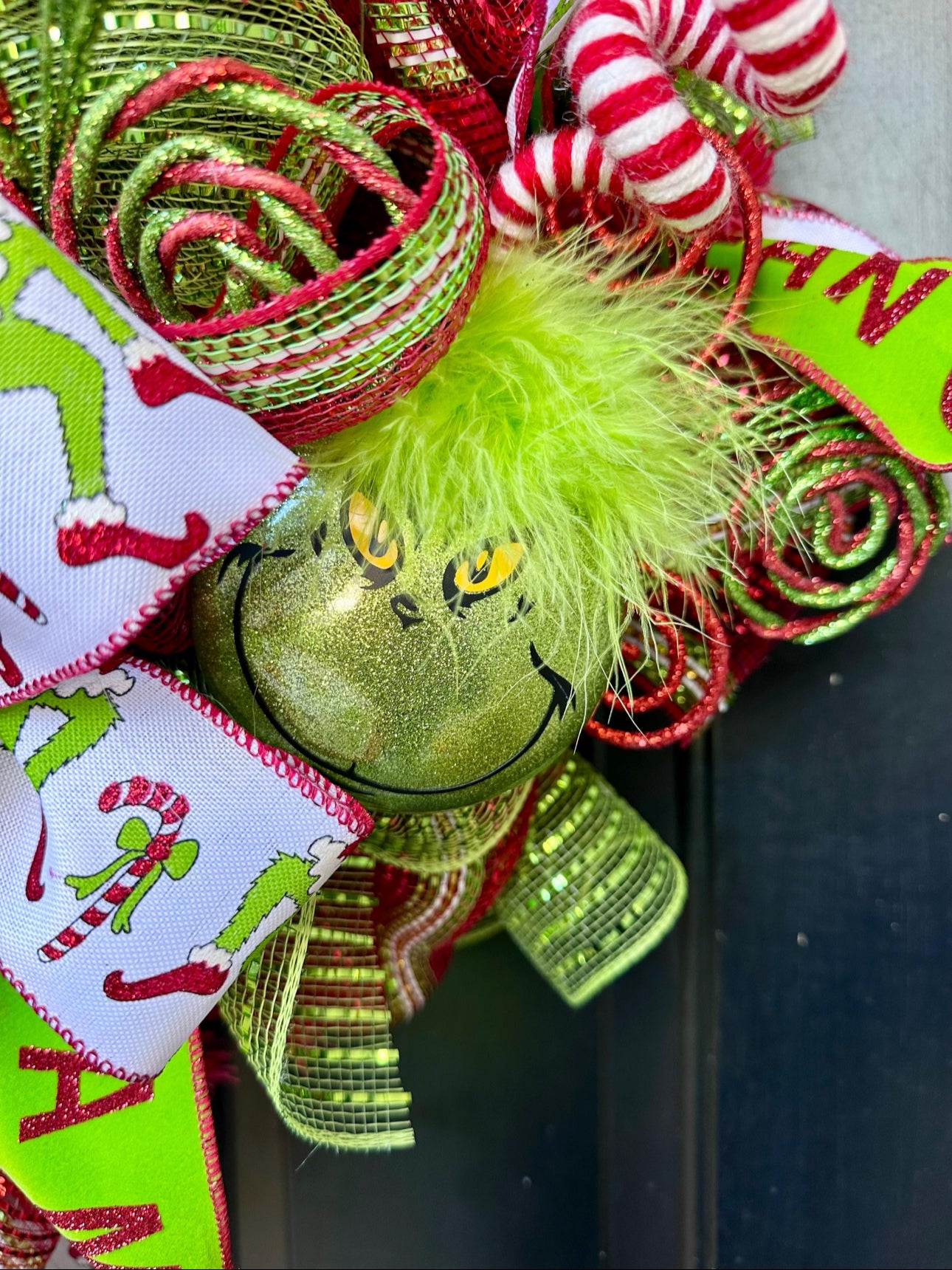 Grinch Feet Christmas Wreath