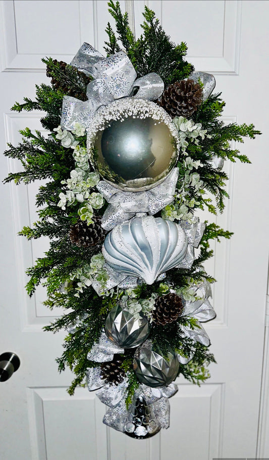 Silver Bells Swag Christmas Wreath