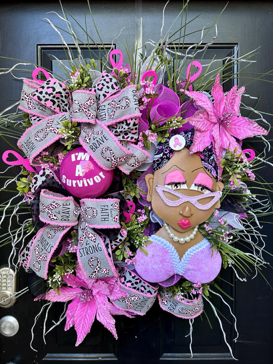 Breast Cancer Awareness Wreath