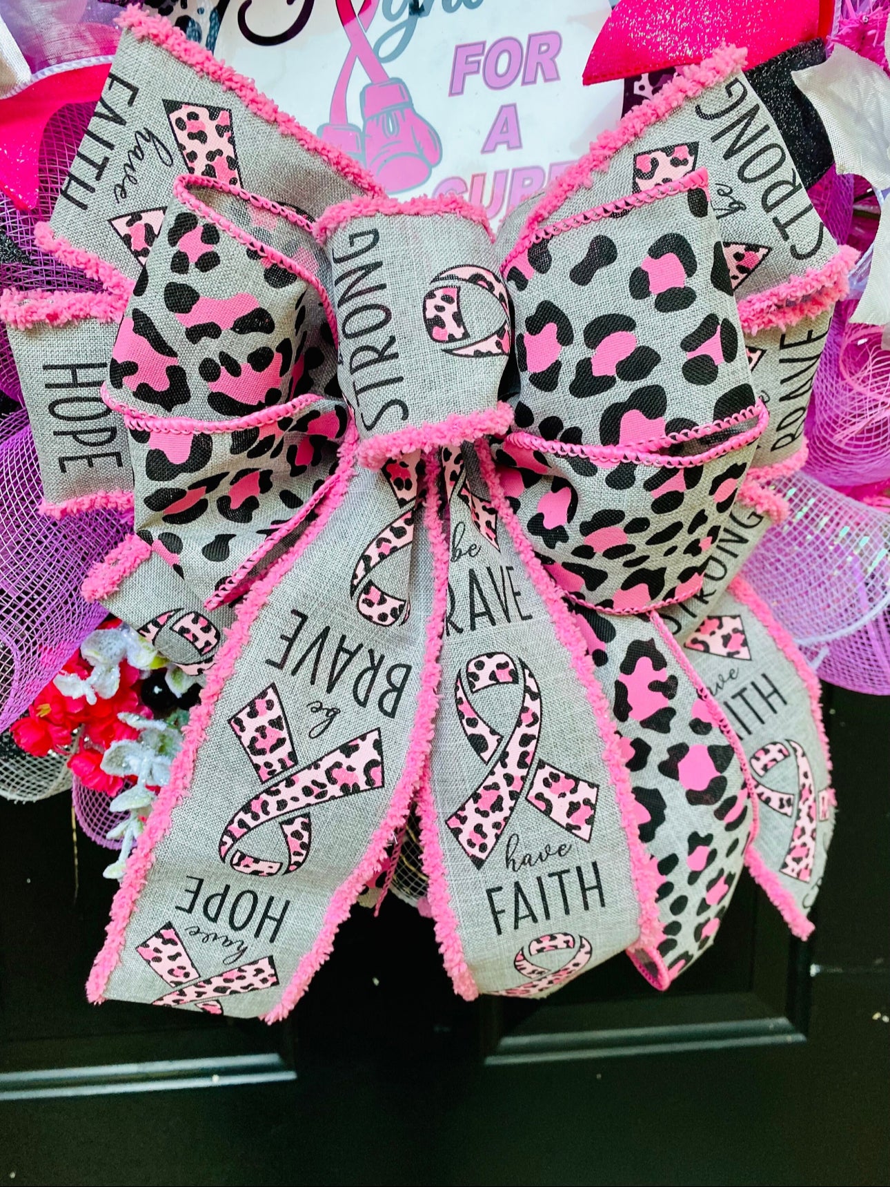Fight For The Cure Breast Cancer Awareness Wreath