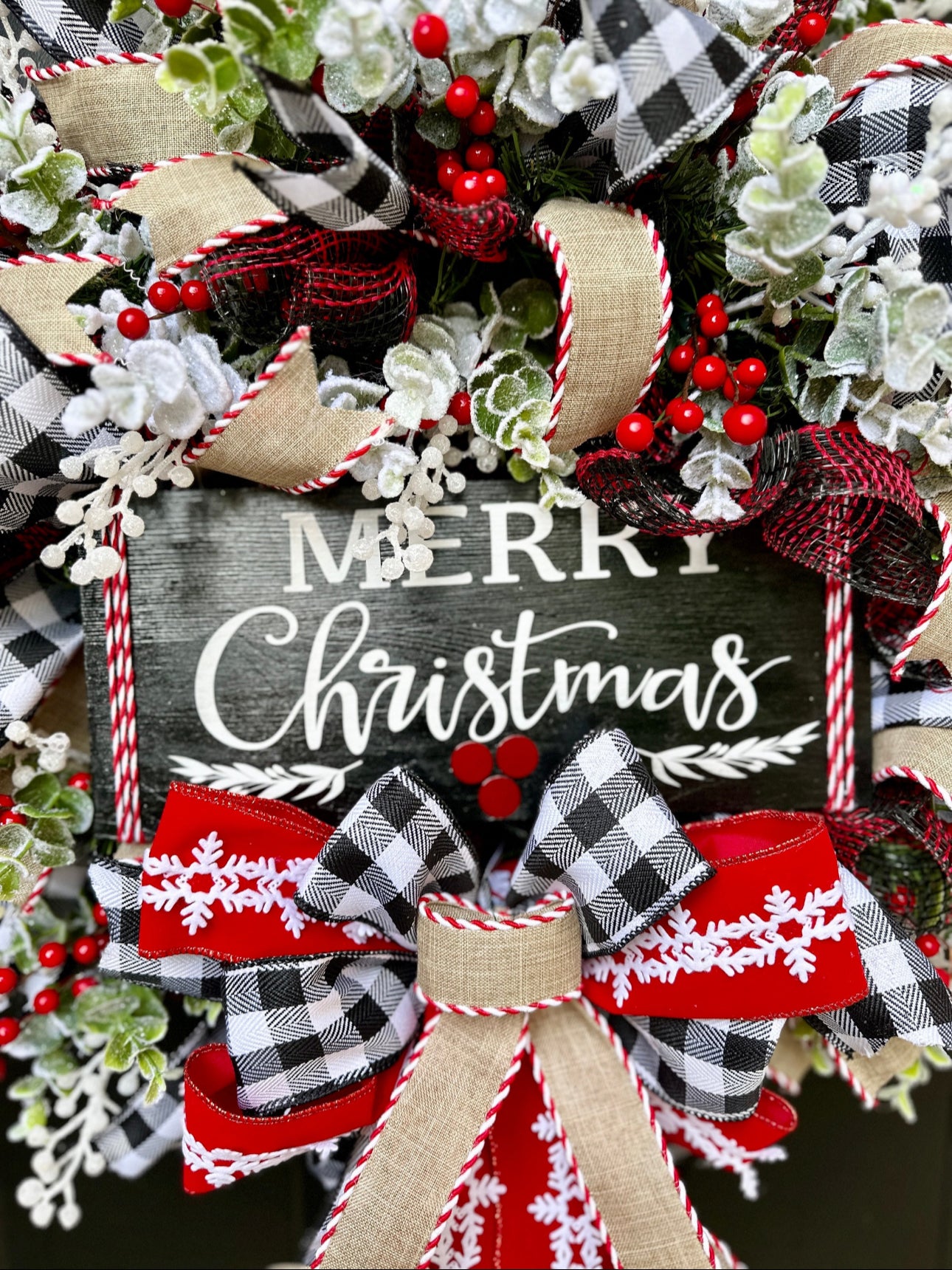 Buffalo Plaid Merry Christmas Wreath