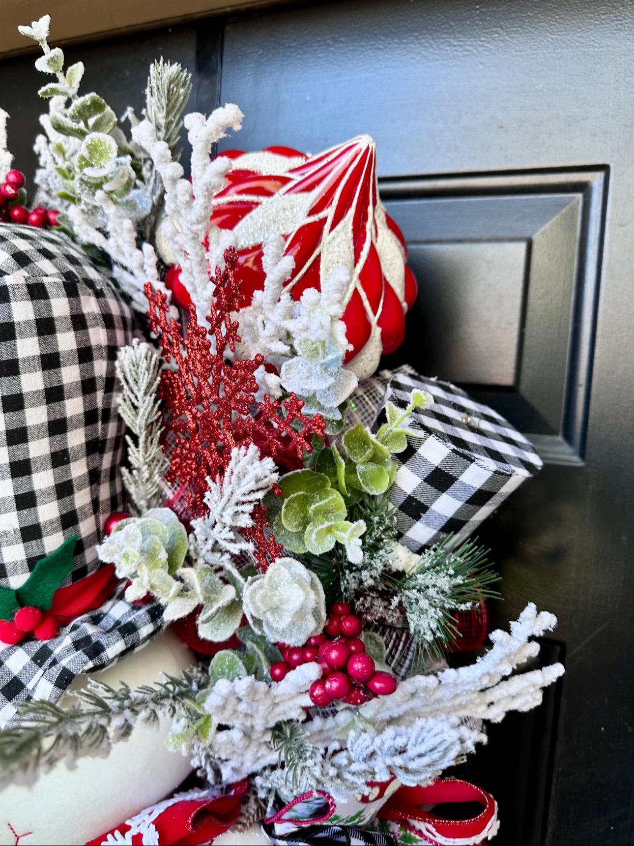 Snowman Plaid Christmas Wreath