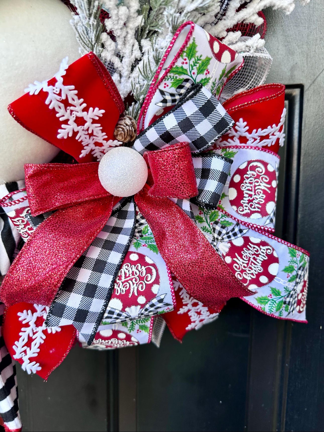 Snowman Plaid Christmas Wreath