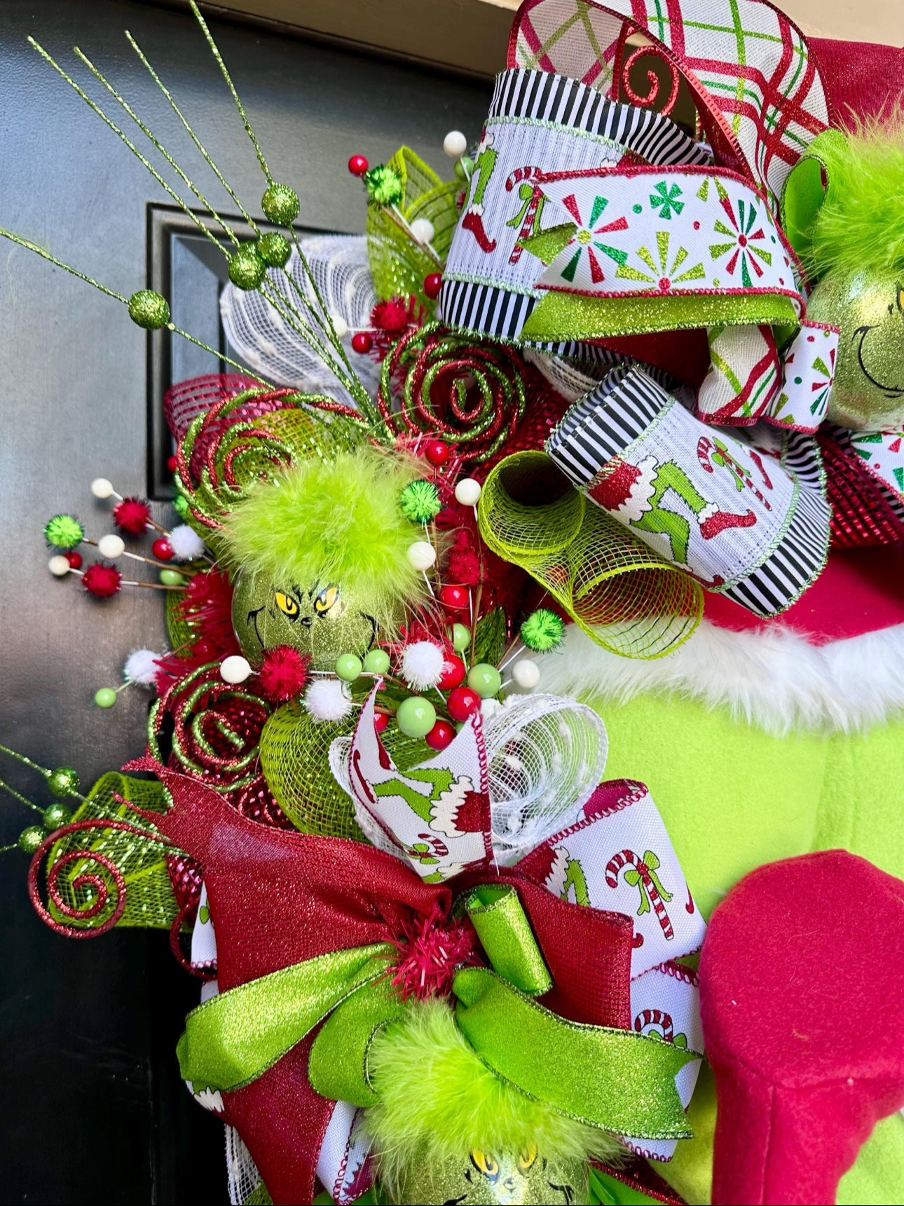 Grinch Feet Christmas Wreath