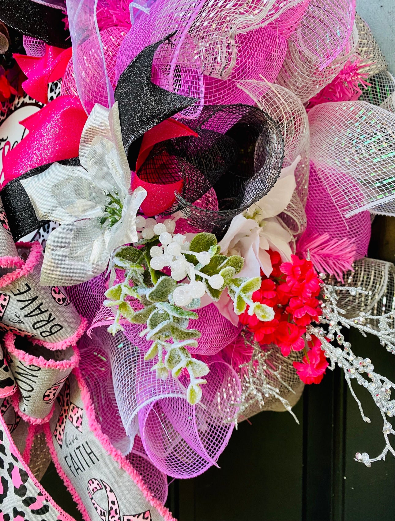 Fight For The Cure Breast Cancer Awareness Wreath