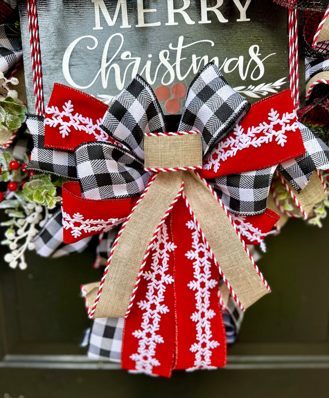 Buffalo Plaid Merry Christmas Wreath