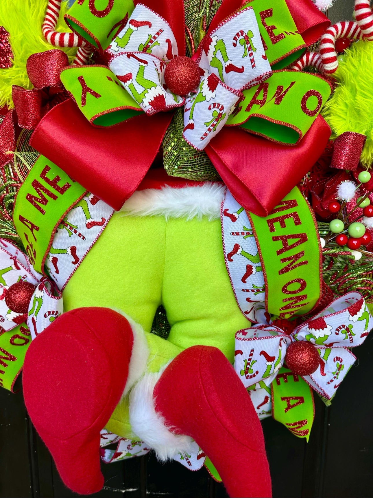 Grinch Feet Christmas Wreath
