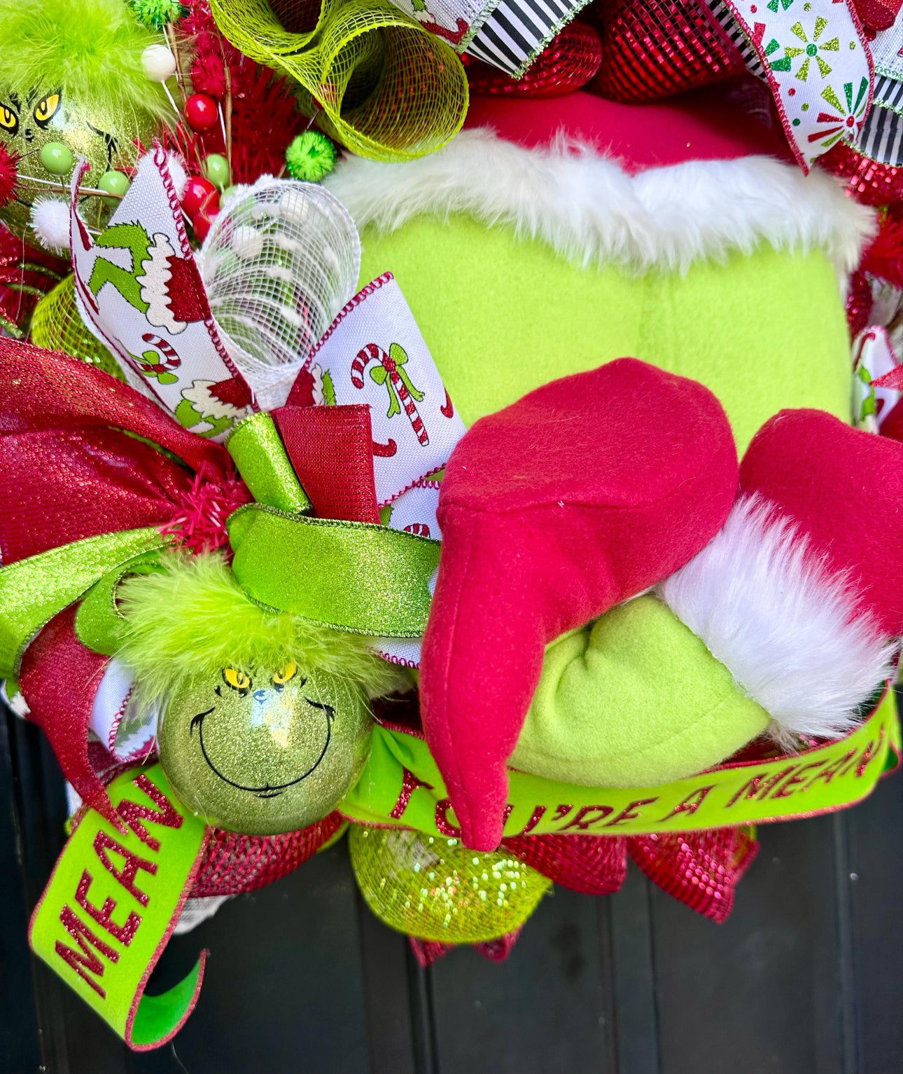 Grinch Feet Christmas Wreath