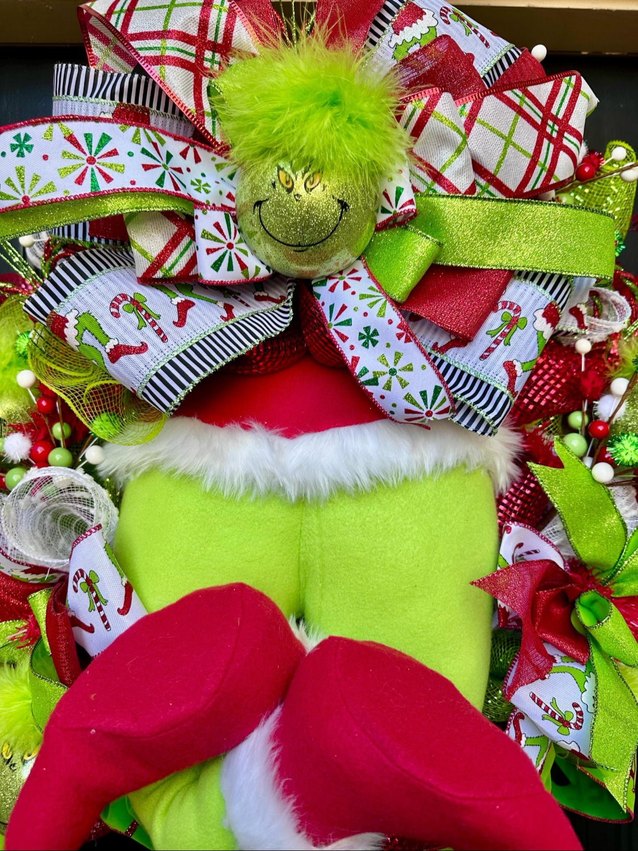 Grinch Feet Christmas Wreath