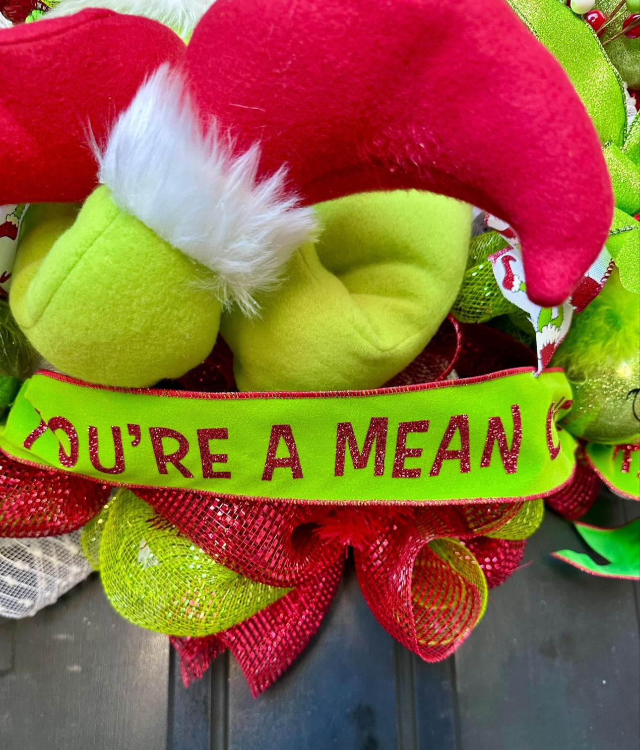 Grinch Feet Christmas Wreath